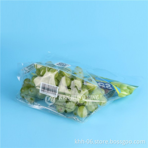 High Quality Zip Lock Plastic Grapes Bag Contract Plastic Fruit Packing Bag